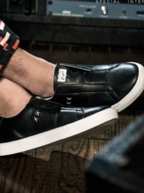 Onitsuka Tiger Appian Mens Black Leather Slip On Sneaker TH742L Size 14 No Box main image 12